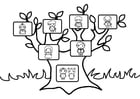 Coloring page family tree