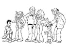 Coloring pages family, various ages