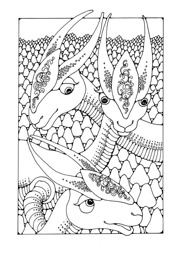 Coloring page fantasy animals