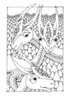 Coloring page fantasy animals