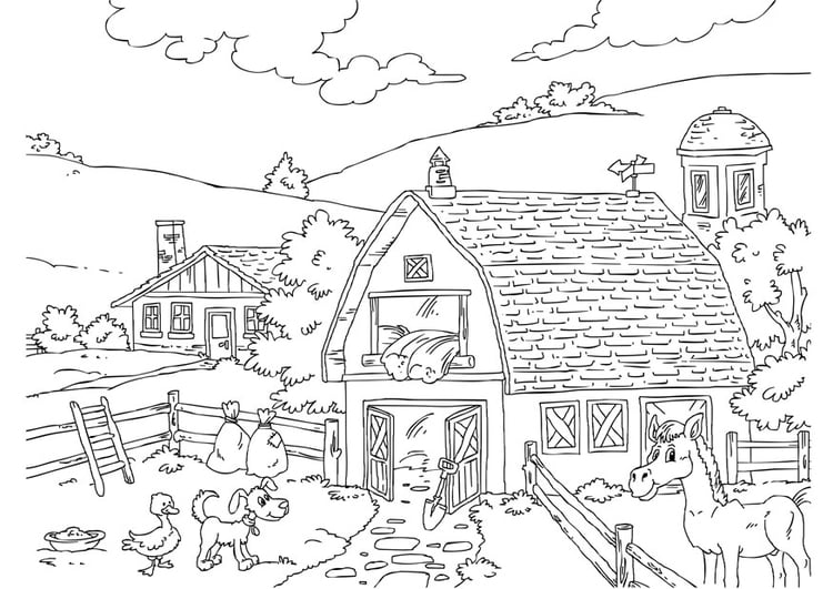 Coloring page farm