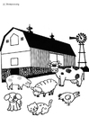 Coloring page farm