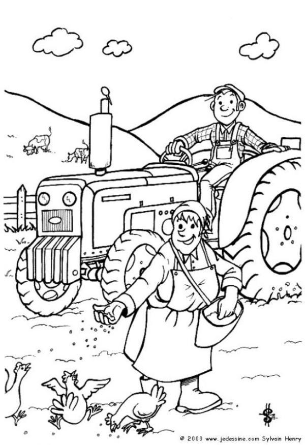 Coloring page farmer