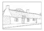 coloring-page farmhouse 18th century