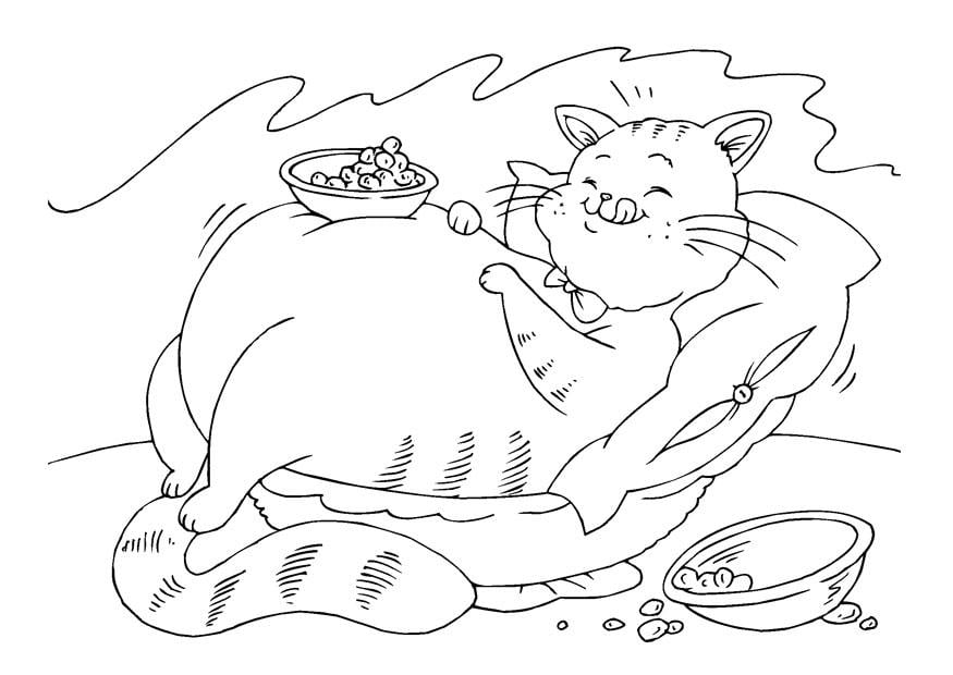 Coloring page fat cat