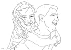 Coloring pages father and daughter