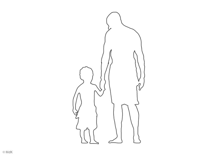 Coloring page father and son
