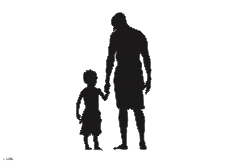 Coloring page father and son