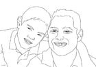 Coloring pages father and son