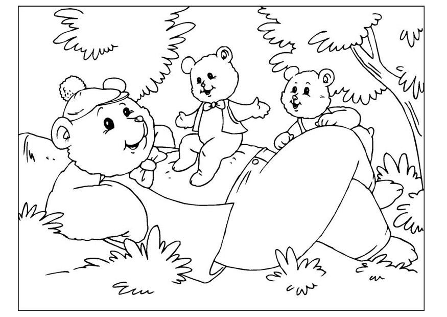 Coloring page Father's Day - bears