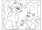 Coloring page Father's Day - cats