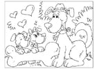 Coloring page Father's Day - dogs