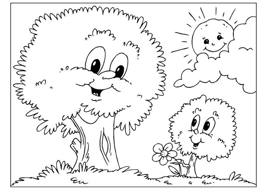 Coloring page Father's Day - trees