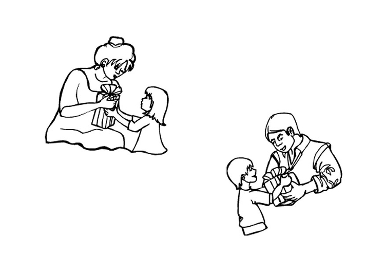 Coloring page Father's Day and Mother's Day