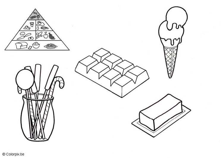 Coloring page fats and sugars