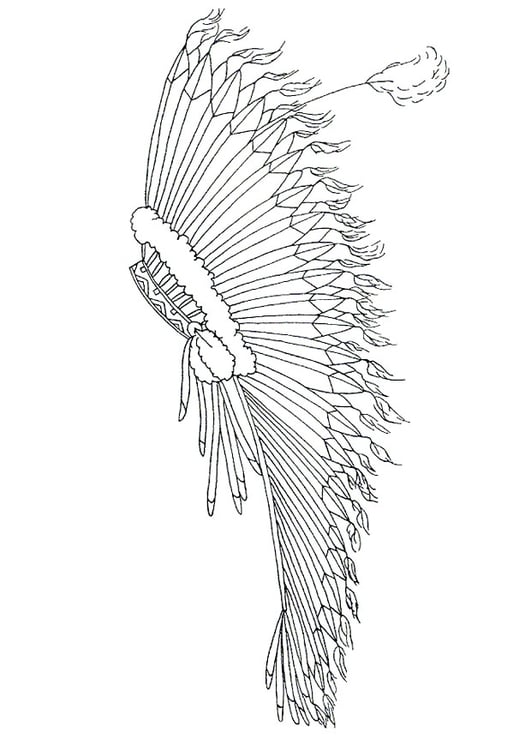 Coloring page feather headdress
