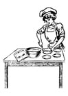 Coloring pages female chef