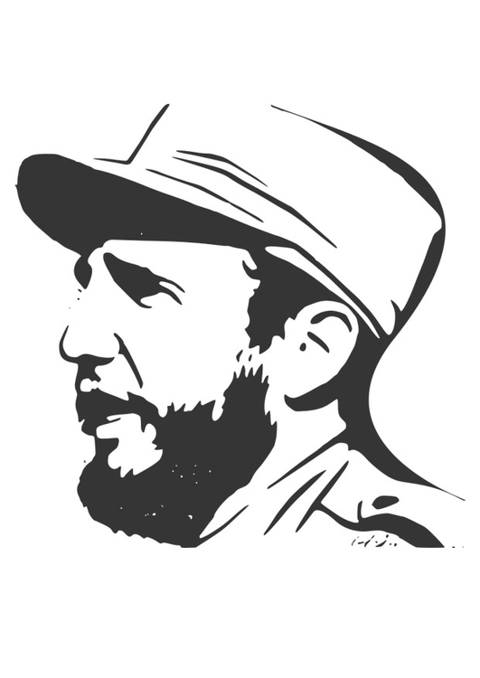 Coloring page Fidel Castro