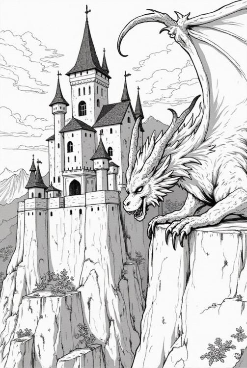 fierce dragon guards the castle