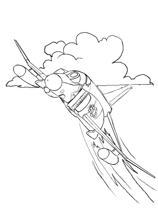 Coloring page fighter jet