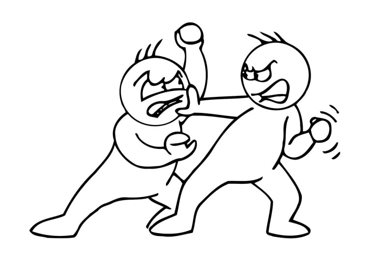 Coloring page fighting