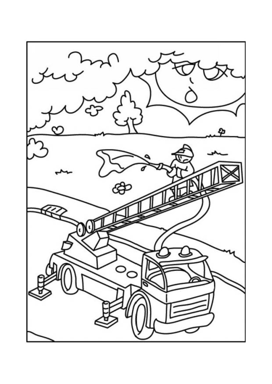 Coloring page fire engin