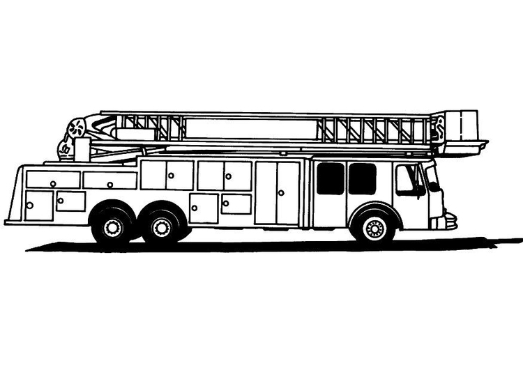 Coloring page fire engine 2
