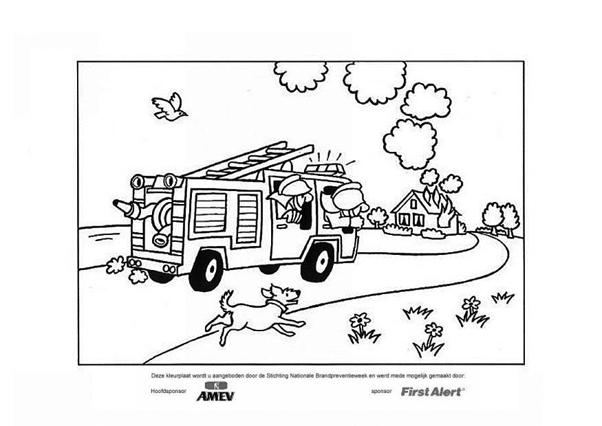 Coloring page fire brigade