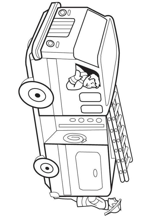 Coloring Page fire engine - free printable coloring pages - Img 8168