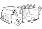 Coloring page fire engine