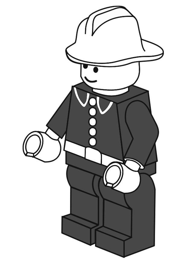 Coloring page firefighter