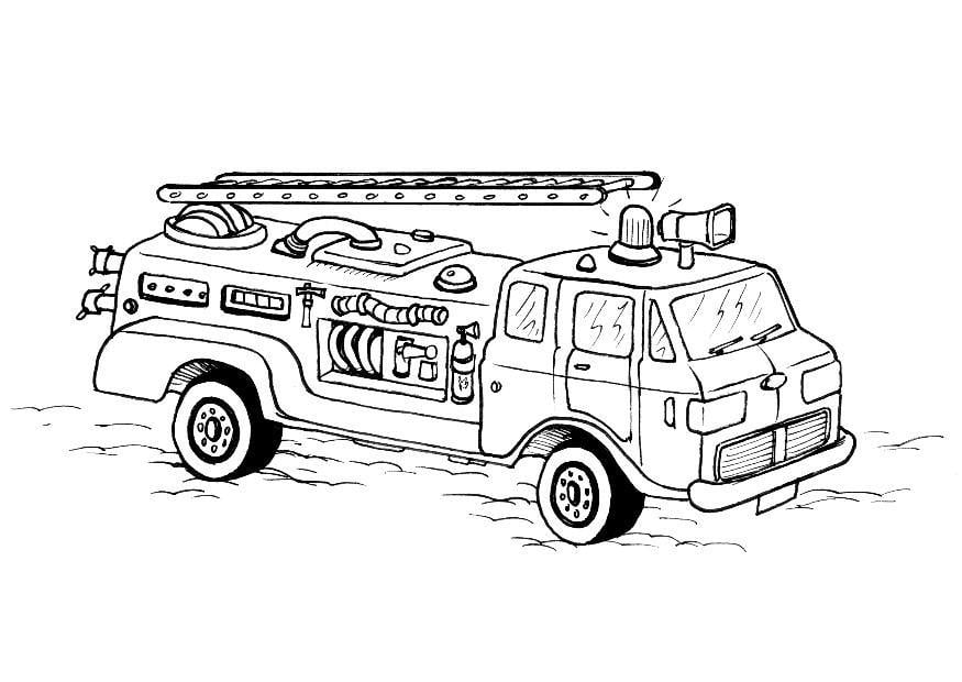 Coloring page firetruck