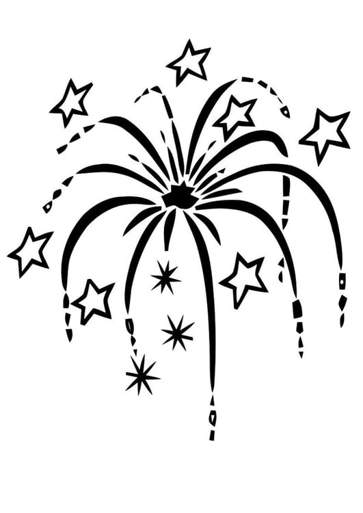Coloring page fireworks