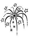 Coloring page fireworks