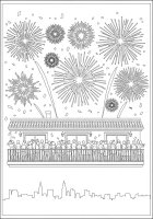 Coloring page fireworks