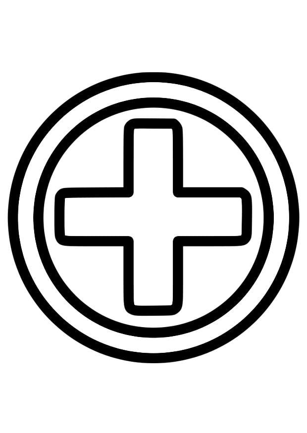 Coloring page first aid icon
