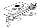 Coloring page first aid kit