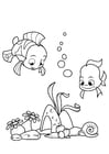 Coloring pages fish in the sea