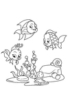 Coloring pages fish with friends