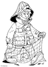 Coloring page fisherman