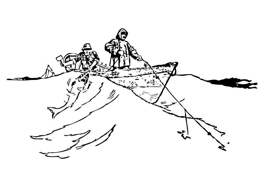 Coloring page fishermen
