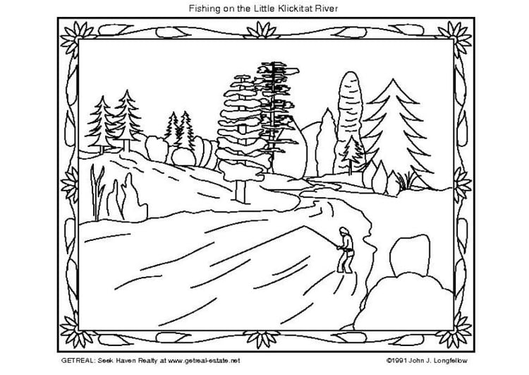 Coloring page fishing