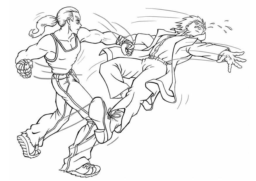 Coloring page fist fight