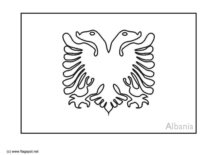 Coloring page flag Albania