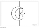 Coloring page flag Algeria