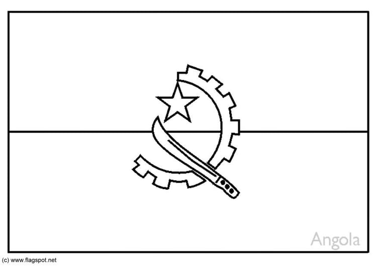 Coloring page flag Angola