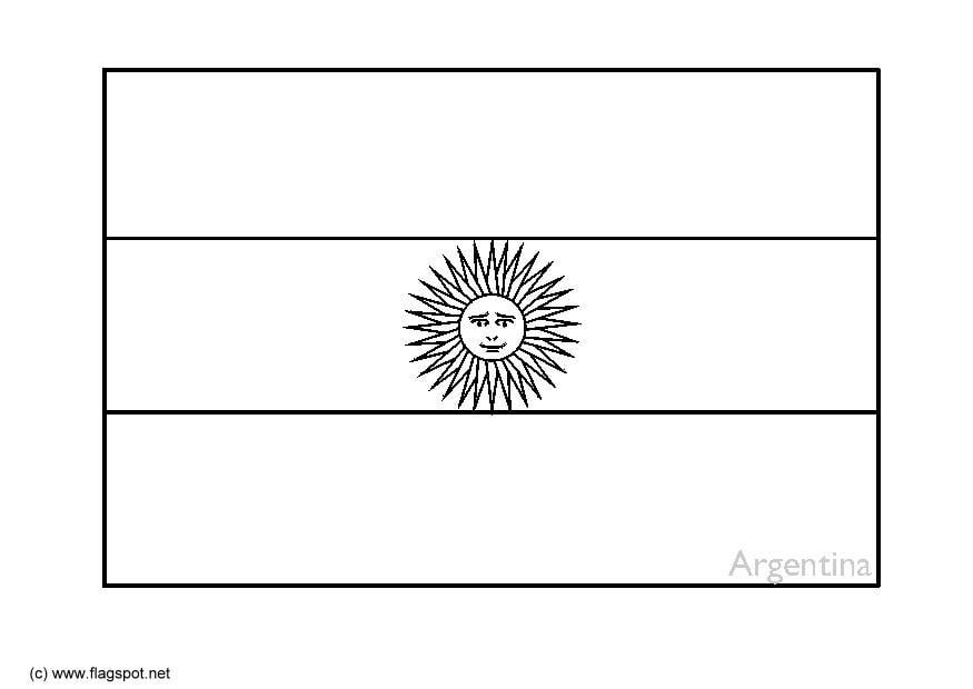 Coloring page flag Argentinia