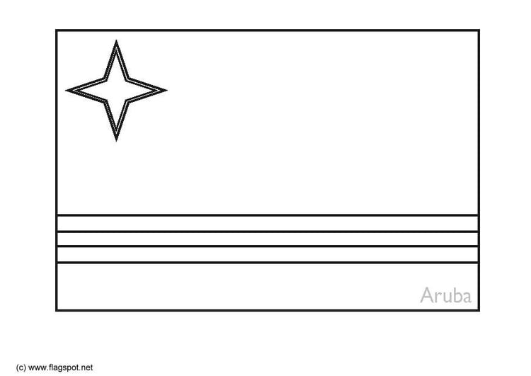 Coloring page flag Aruba