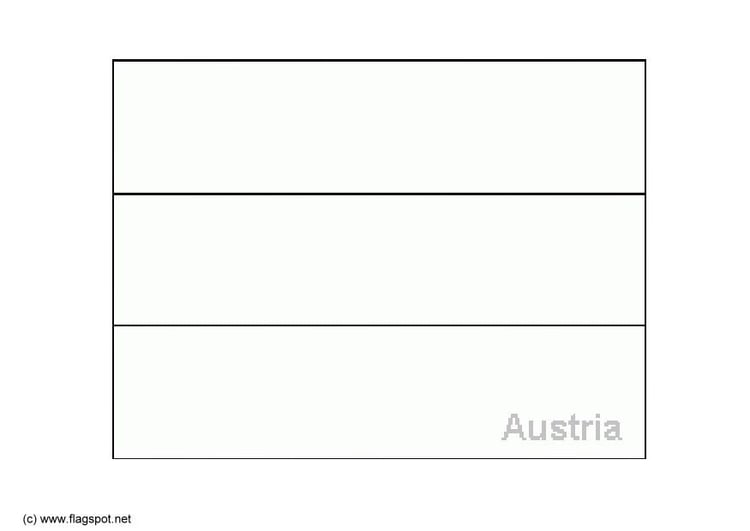Coloring page flag Austria