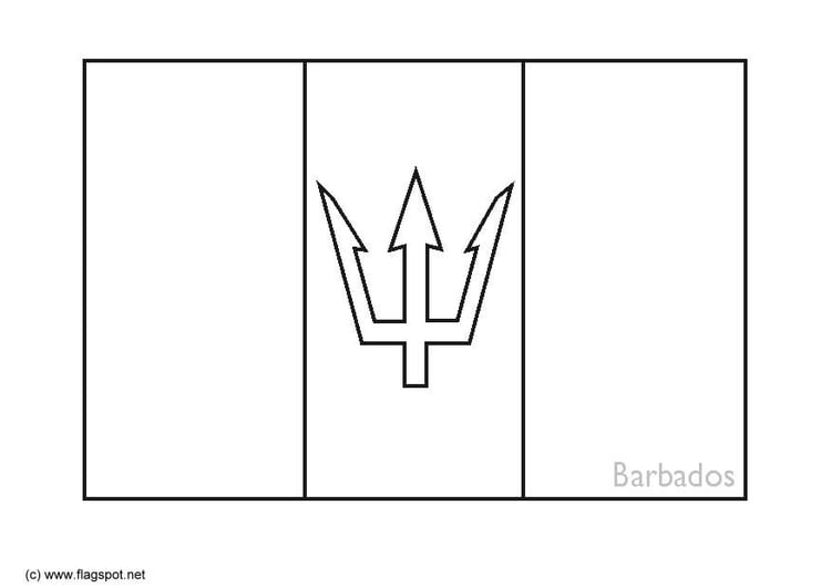 Coloring page flag Barbados